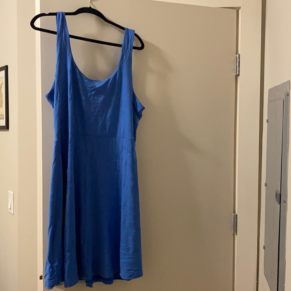 Mid-length blue dress
